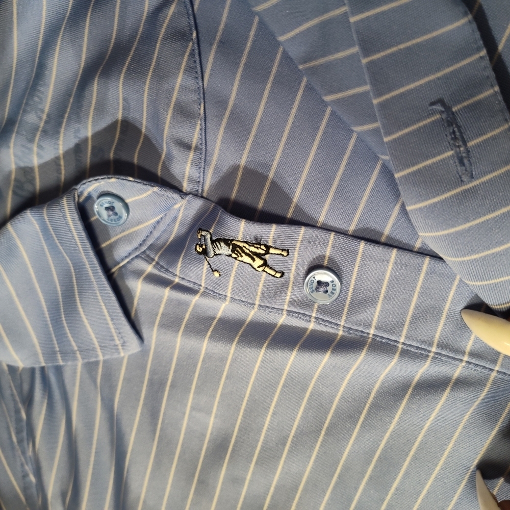 Bobby Jones Blue and White Striped Polo Shirt